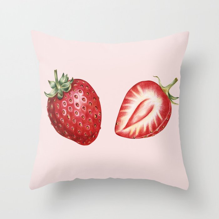 strawberry throw pillow