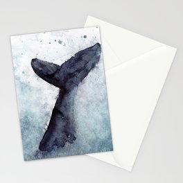 Whale of a Tale, Ocean Splashing Whale Tail Stationery Card