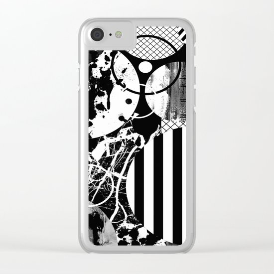 Black And White Choas - Mutli Patterned Multi Textured Abstract Clear iPhone Case