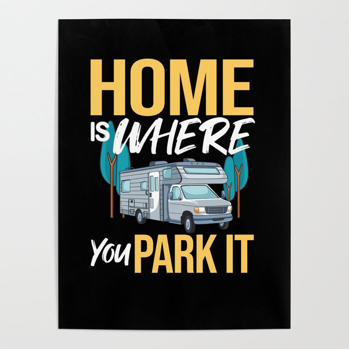 RV Camping Truck Beginner Camper Parks Van Poster