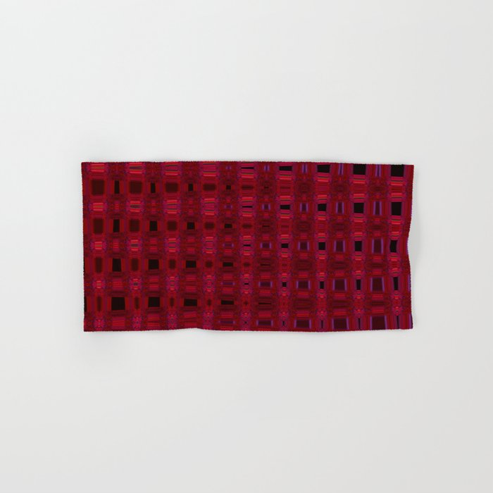 Crimson Red And Black Irregular Pattern Hand & Bath Towel
