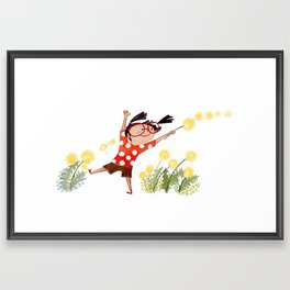 Spring time fun with dandelions  Framed Art Print