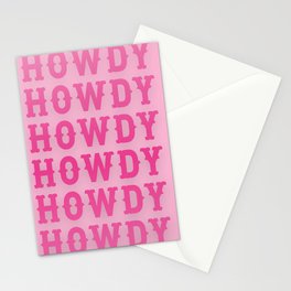 Howdy - Pink Western Aesthetic Stationery Card