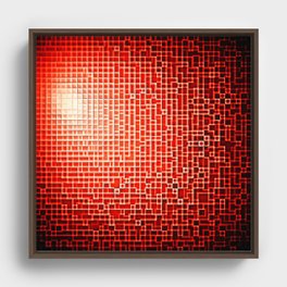 Red Pixels Art Framed Canvas