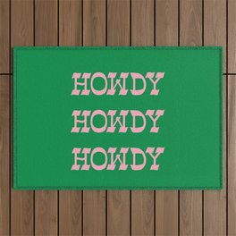 Howdy Howdy!  Pink and Green Outdoor Rug
