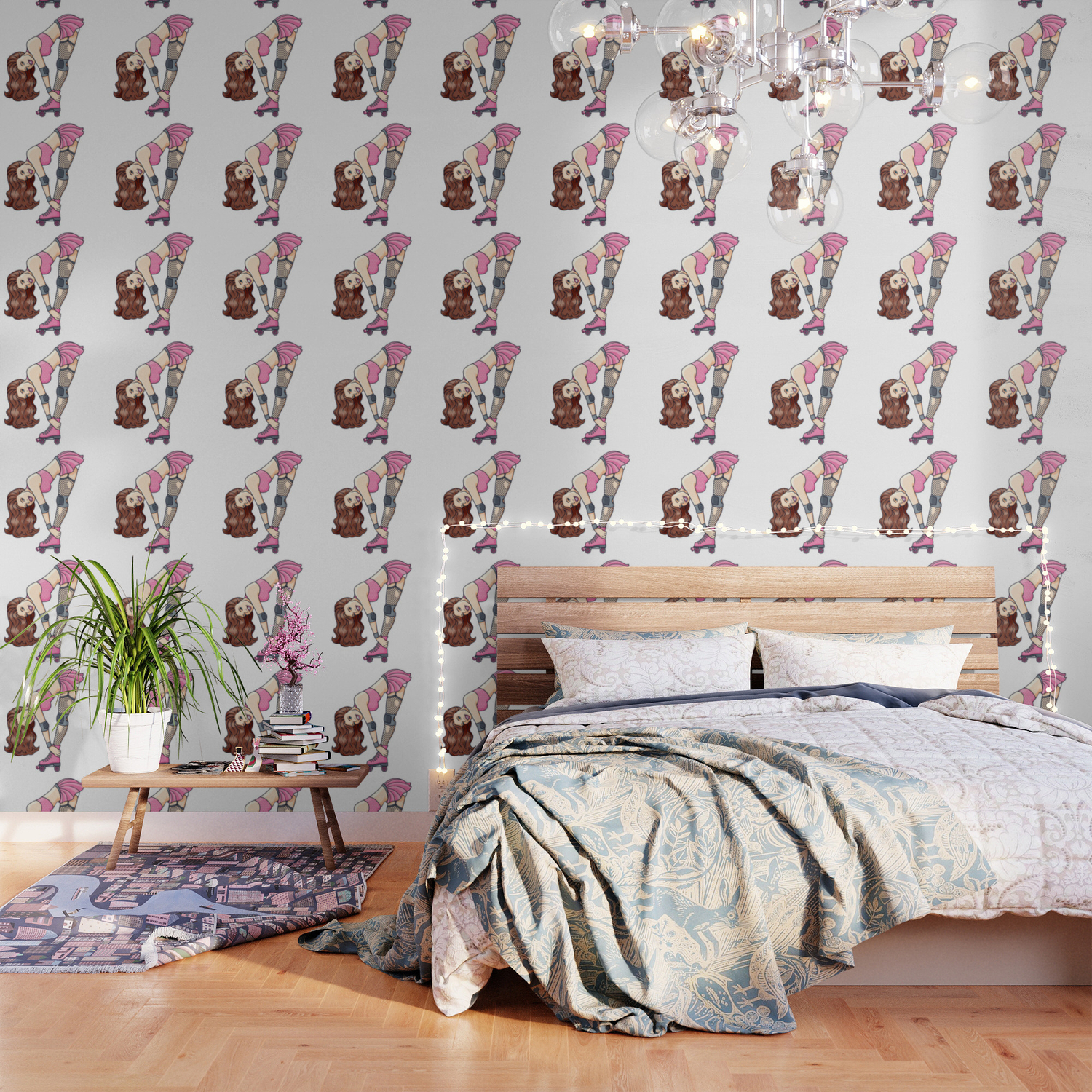 Gorgeous Roller Derby Pinup Girl Wallpaper By Bortonia Society6