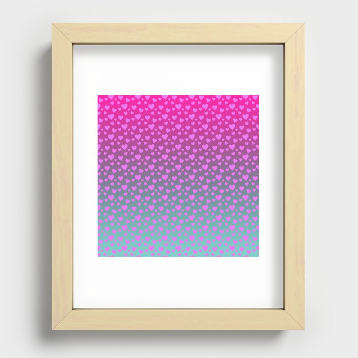 Brilliant Pink Hearts Collection Recessed Framed Print