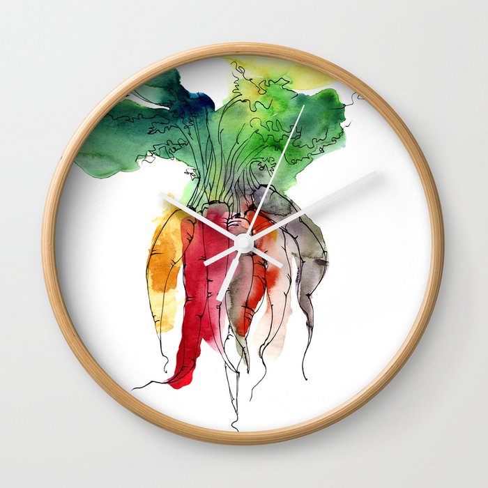 Rainbow Gardens - Bunch of Carrots Wall Clock