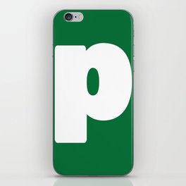 p (White & Olive Letter) iPhone Skin