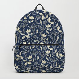Delicate Leaves Blue Backpack