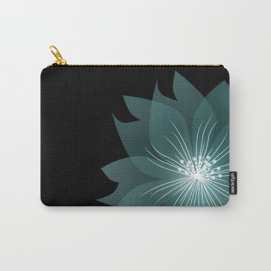 Blue flower on a black background . Carry-All Pouch