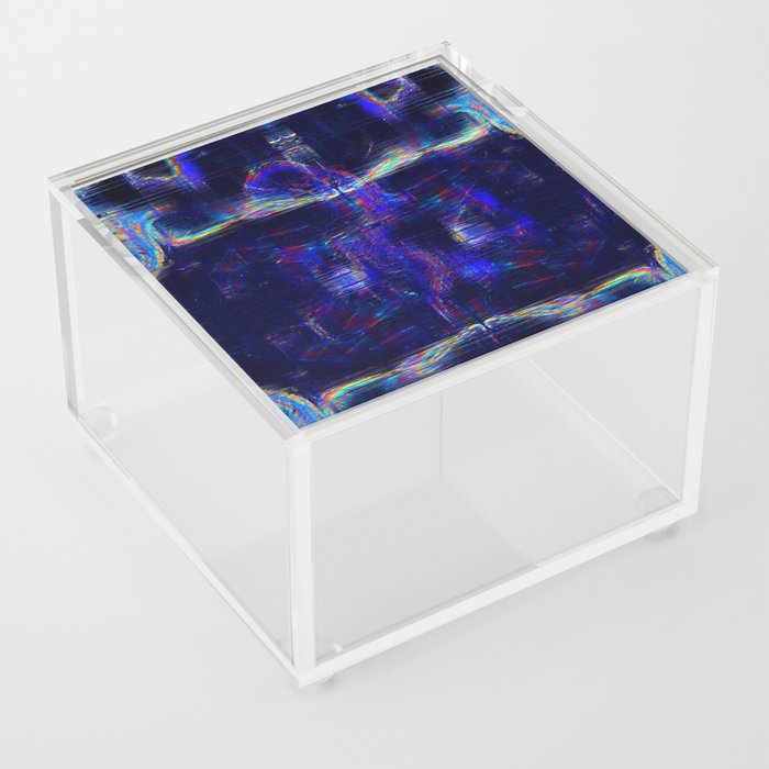 Abstract disco blue Acrylic Box