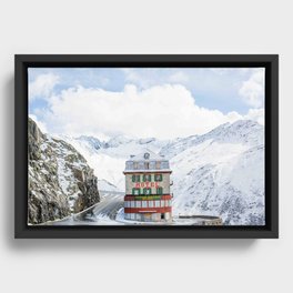 Hotel Belvedere in Switzerland Framed Canvas