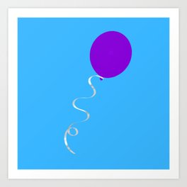 Purple Balloon Loose in a Clear Blue Sky Art Print