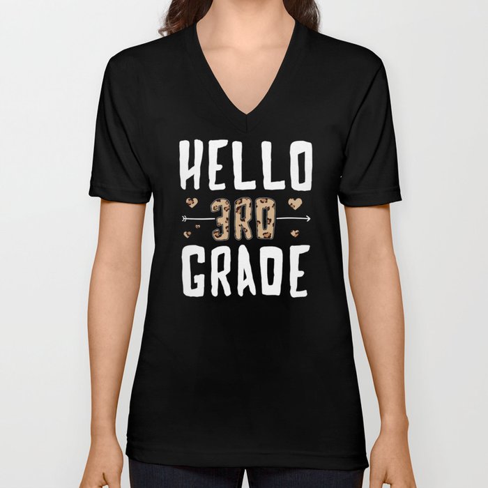 Hello 3rd Grade Teachers Day School Teacher V Neck T Shirt
