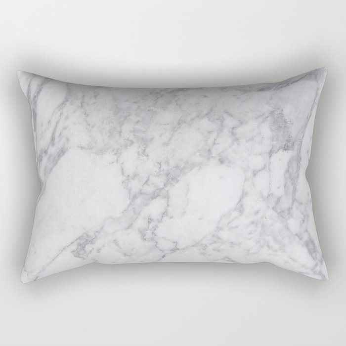 White Marble Rectangular Pillow
