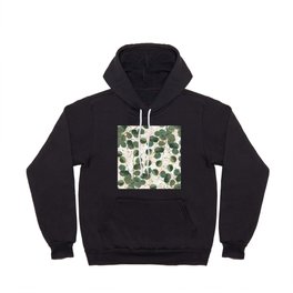 Abstract gold glitter green watercolor eucalyptus leaf Hoody