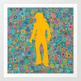 Psychedelic funky Seventies disco party Art Print