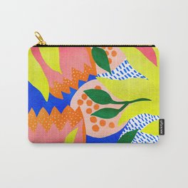 Bold Flowers on Blue Carry-All Pouch