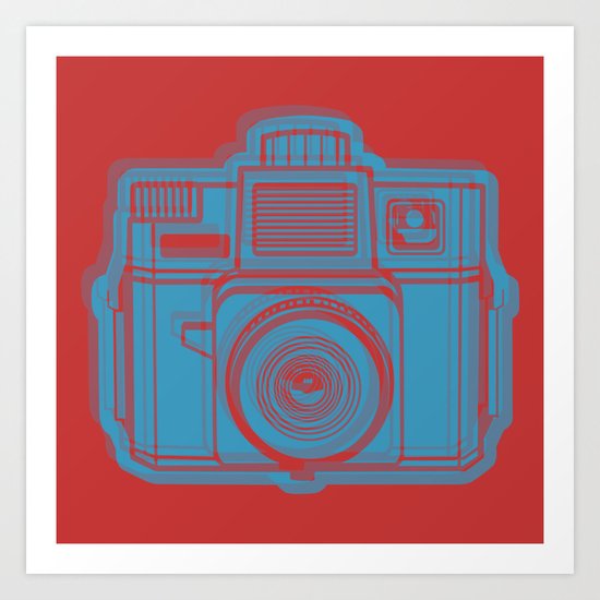 I Still Shoot Film Holga Logo - Red & Blue Art Print