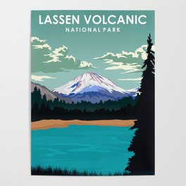 Lassen Volcanic National Park Travel Poster Poster