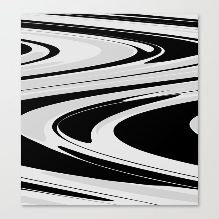 Abstraction_LIQUID_WATER_STREAM_GALAXY_BLACK_WHITE_POP_ART_0721D Canvas Print