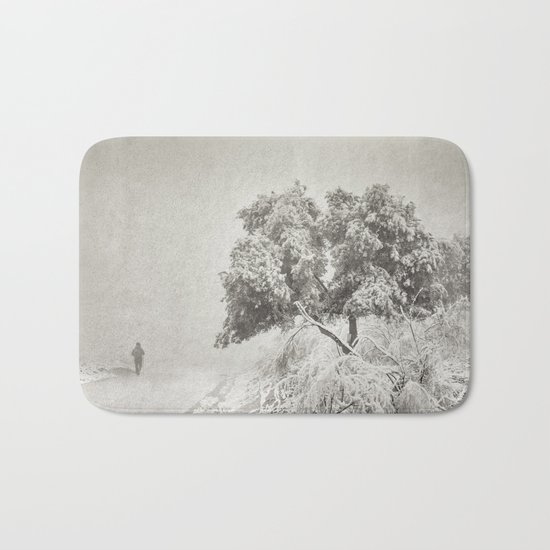 "Wandering into the fog" Bath Mat