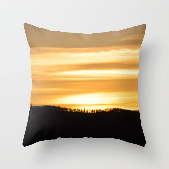 Mountain Sunset Throw Pillow