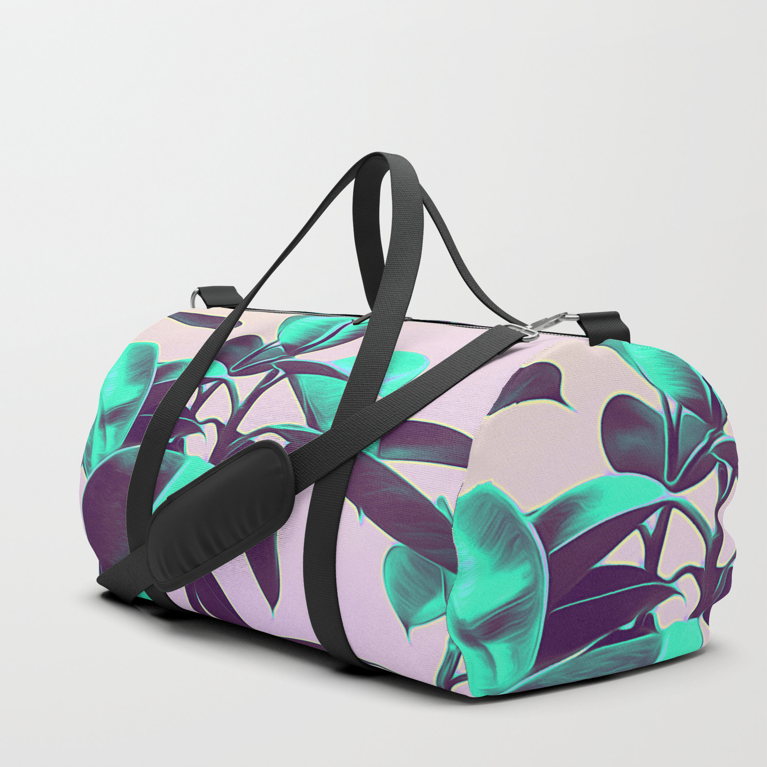 clear iridescent duffle bag