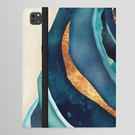 Abstract Blue with Gold iPad Folio Case