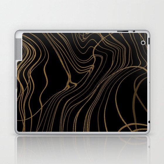 Golden liquid art 2 Laptop & iPad Skin