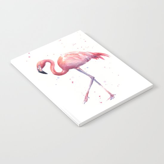 Flamingo Watercolor Pink Bird Notebook