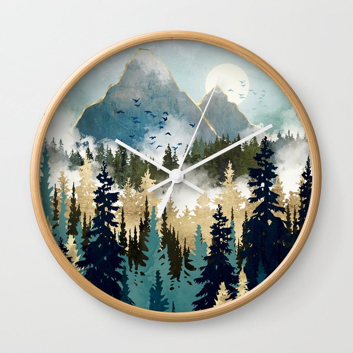 Misty Pines Wall Clock