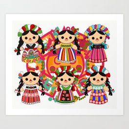 Mexican Dolls Art Print