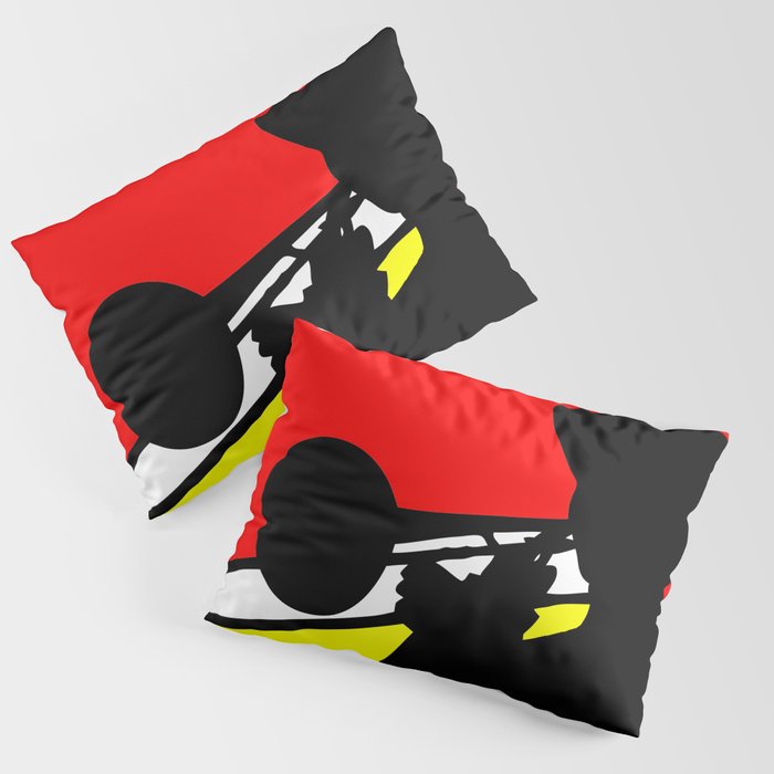 Jazz trombone player silhouette mondrian colors Pillow Sham