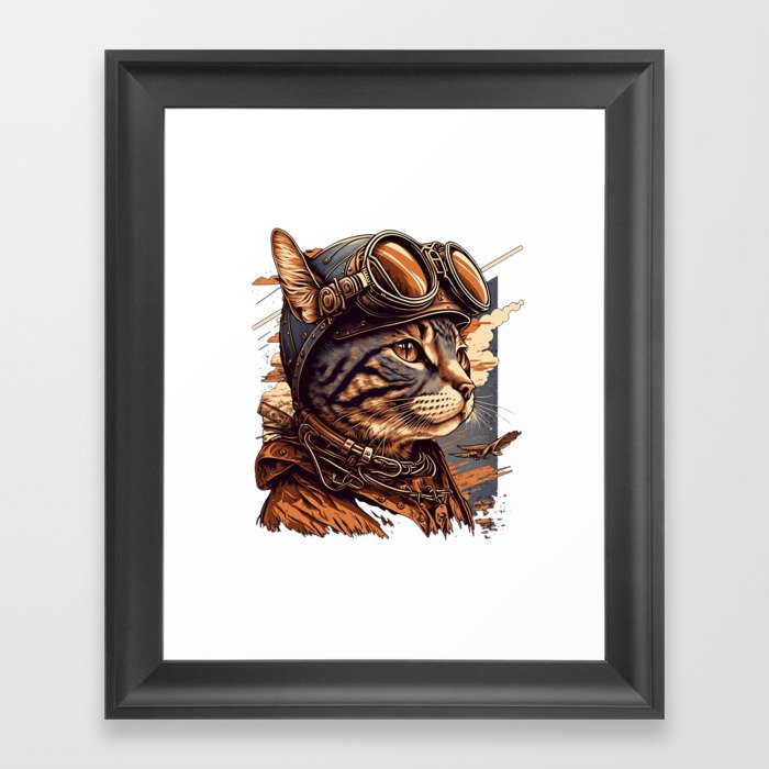 The flying cat Framed Art Print