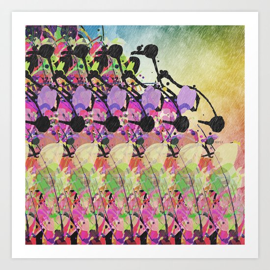 Sun Showers On Flowers Art Print