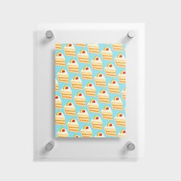 Tropical Cake Pattern - Blue Floating Acrylic Print
