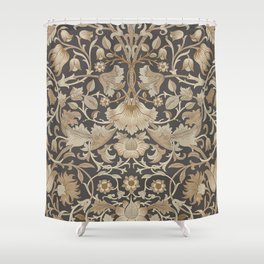 William Morris Vintage Pure Lodden Charcoal Gold  Shower Curtain
