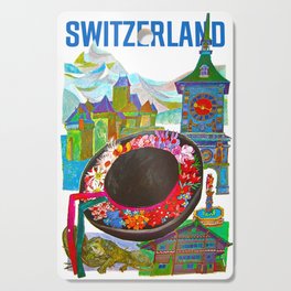 Vintage Switzerland Landmarks Travel Cutting Board