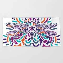 Colorful Fly Beach Towel