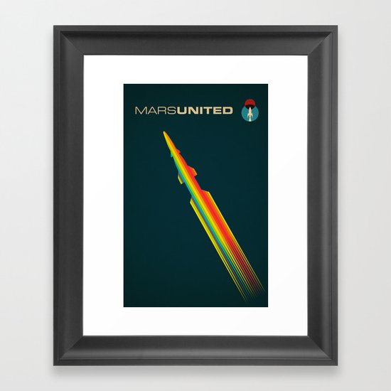 MarsUnited Rainbow Rocket Framed Art Print