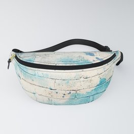 speckled blue distressed painted brick wall ambient decor rustic brick effect Fanny Pack