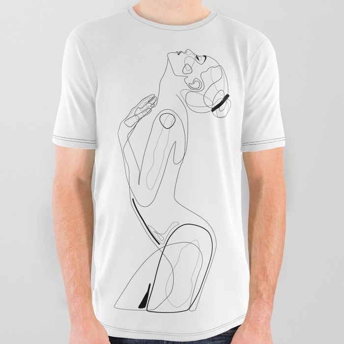 Naked Profile Lines All Over Graphic Tee