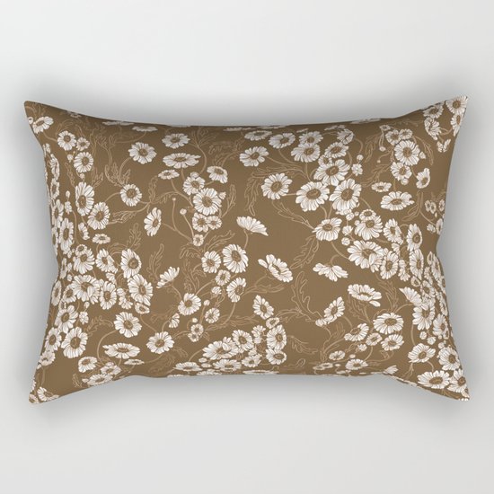 Daisy Dream Sepia Rectangular Pillow
