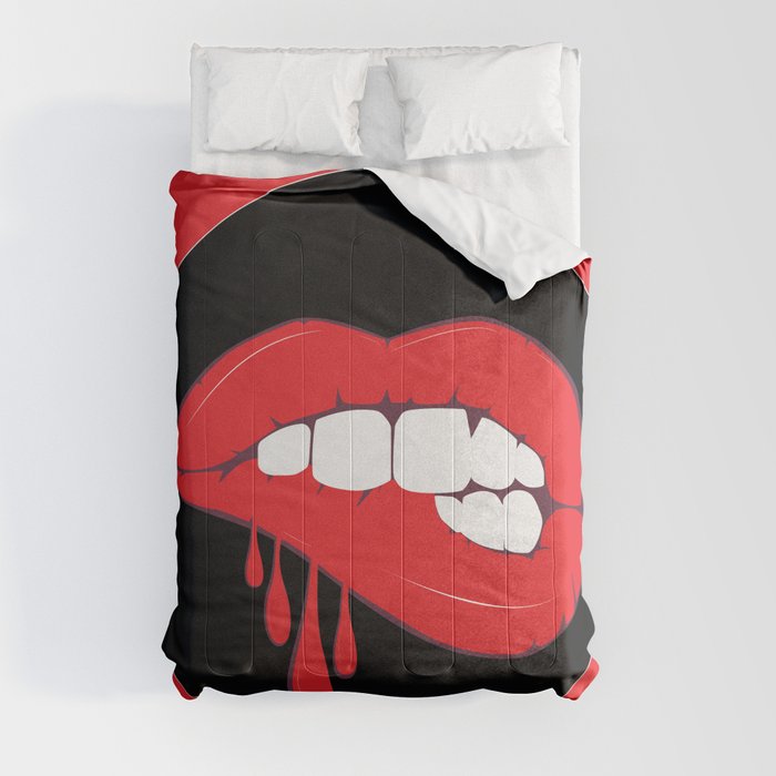 Red Lip Drip Comforter