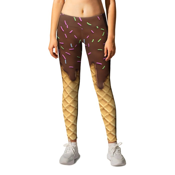 Melting Chocolate Lover Ice Cream Sweet Tooth Candy Leggings