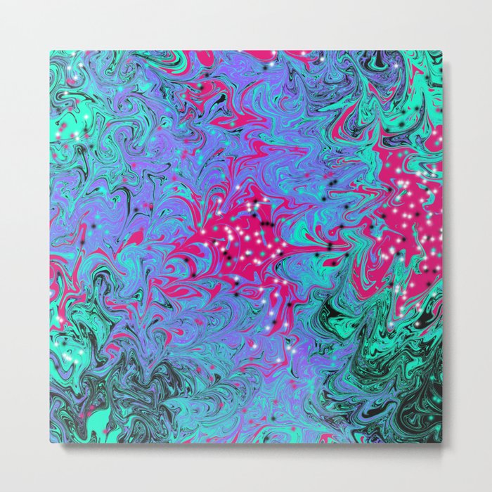 Abstract blue green pink violet  Metal Print