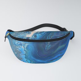 Blue Marble Agate Texture Fanny Pack