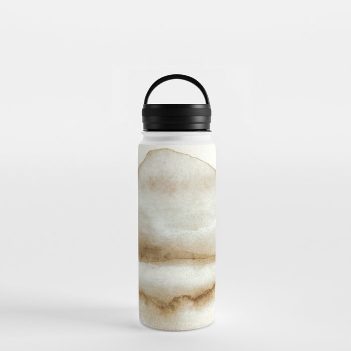 Mountains And Lake In Water Color Brown Water Bottle